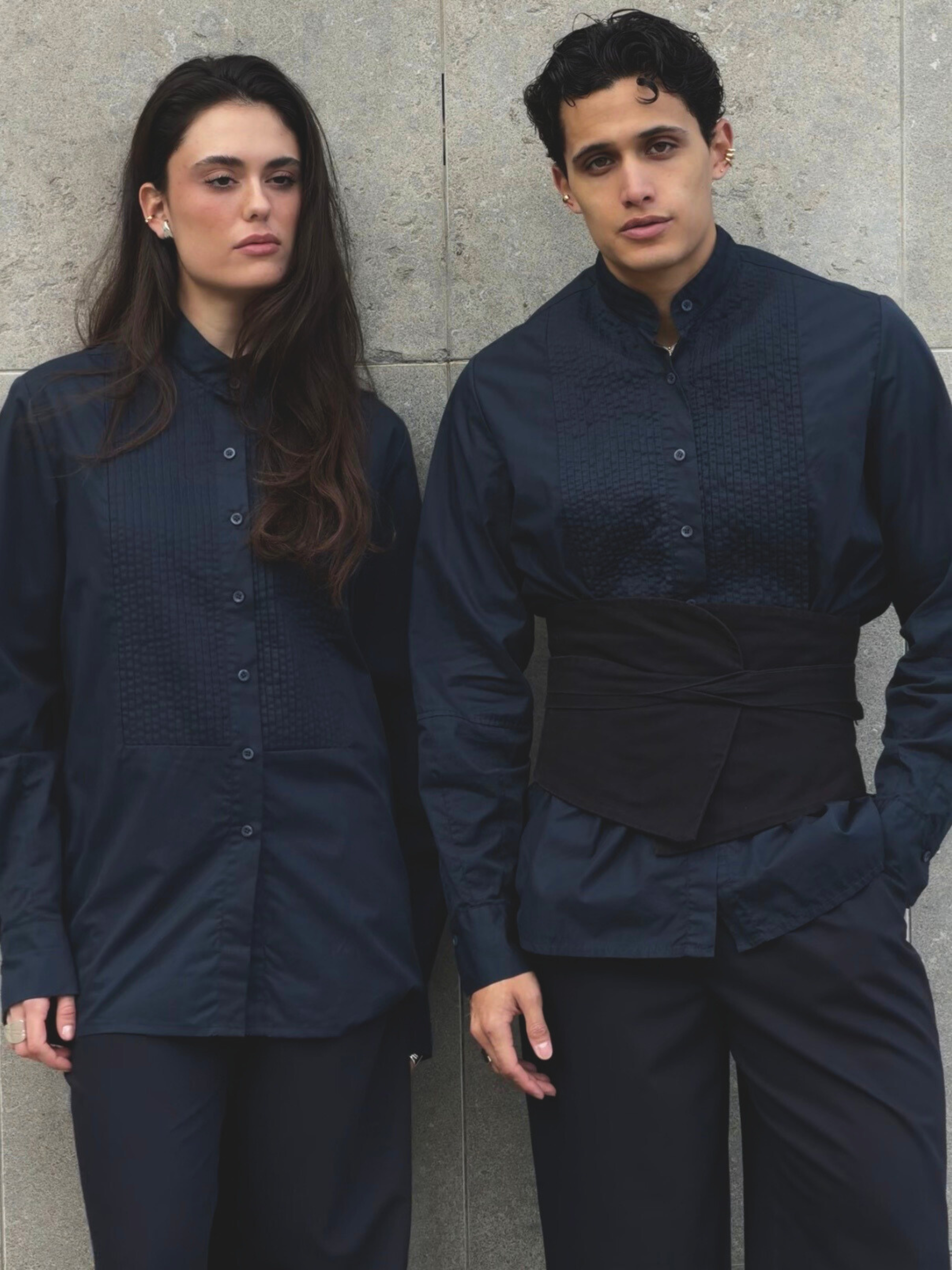 STAND-UP COLLAR POPLIN SHIRT