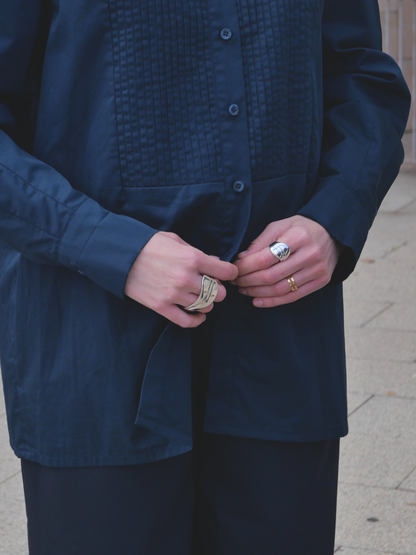 STAND-UP COLLAR POPLIN SHIRT