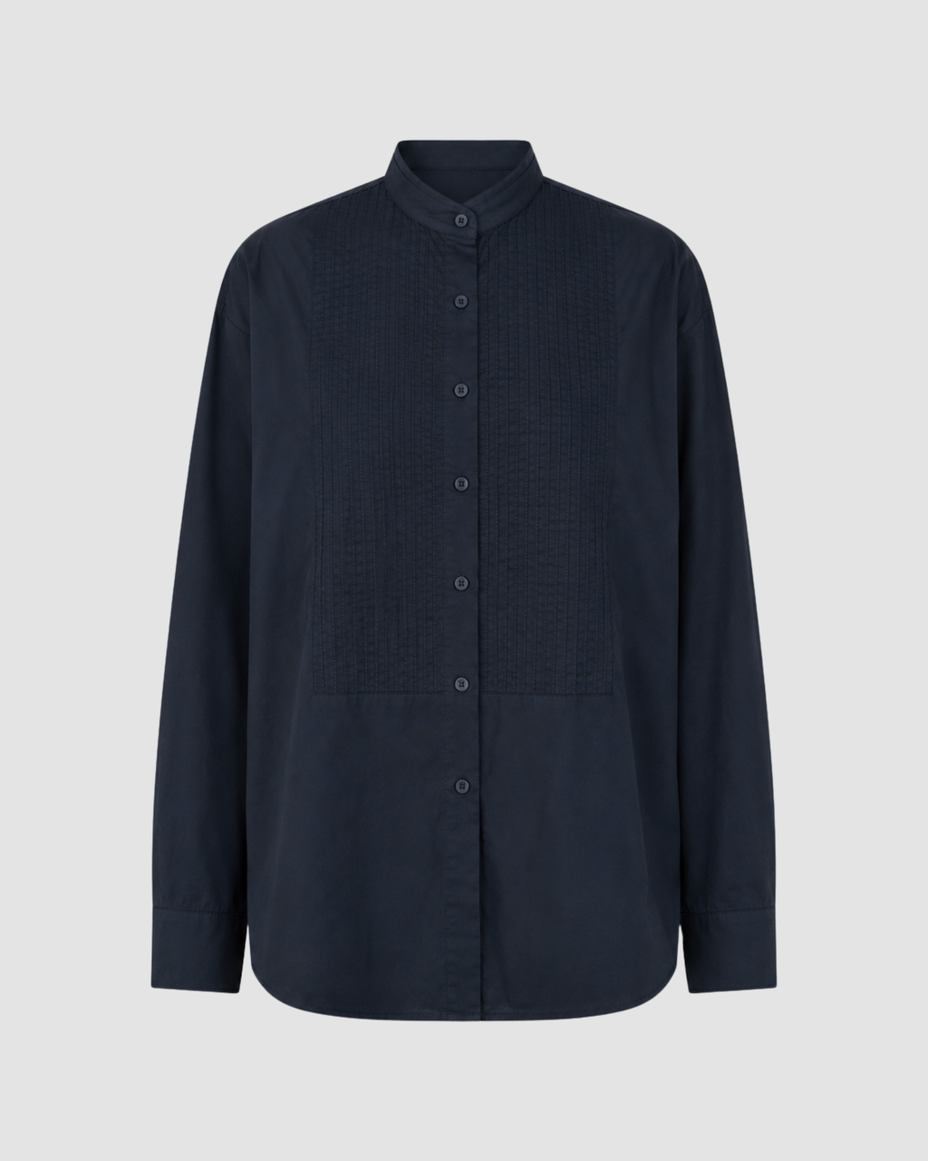 STAND-UP COLLAR POPLIN SHIRT